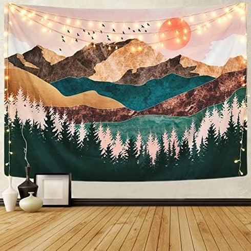 Mountain Tapestry Forest --Sunset Tapestry -Nature Landscape Tapestry